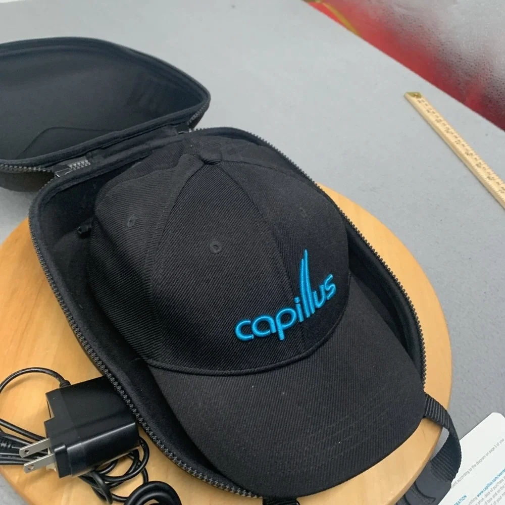 Capillus Plus 202 Laser Hair Regrowth Cap FDA Cleared LLLT Hat Case Booklet Open